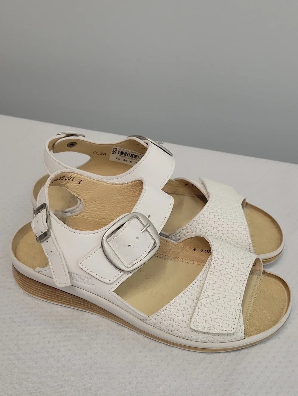 Finn Comfort Germany Waldi white comfort sandals womens size GR38 7.5